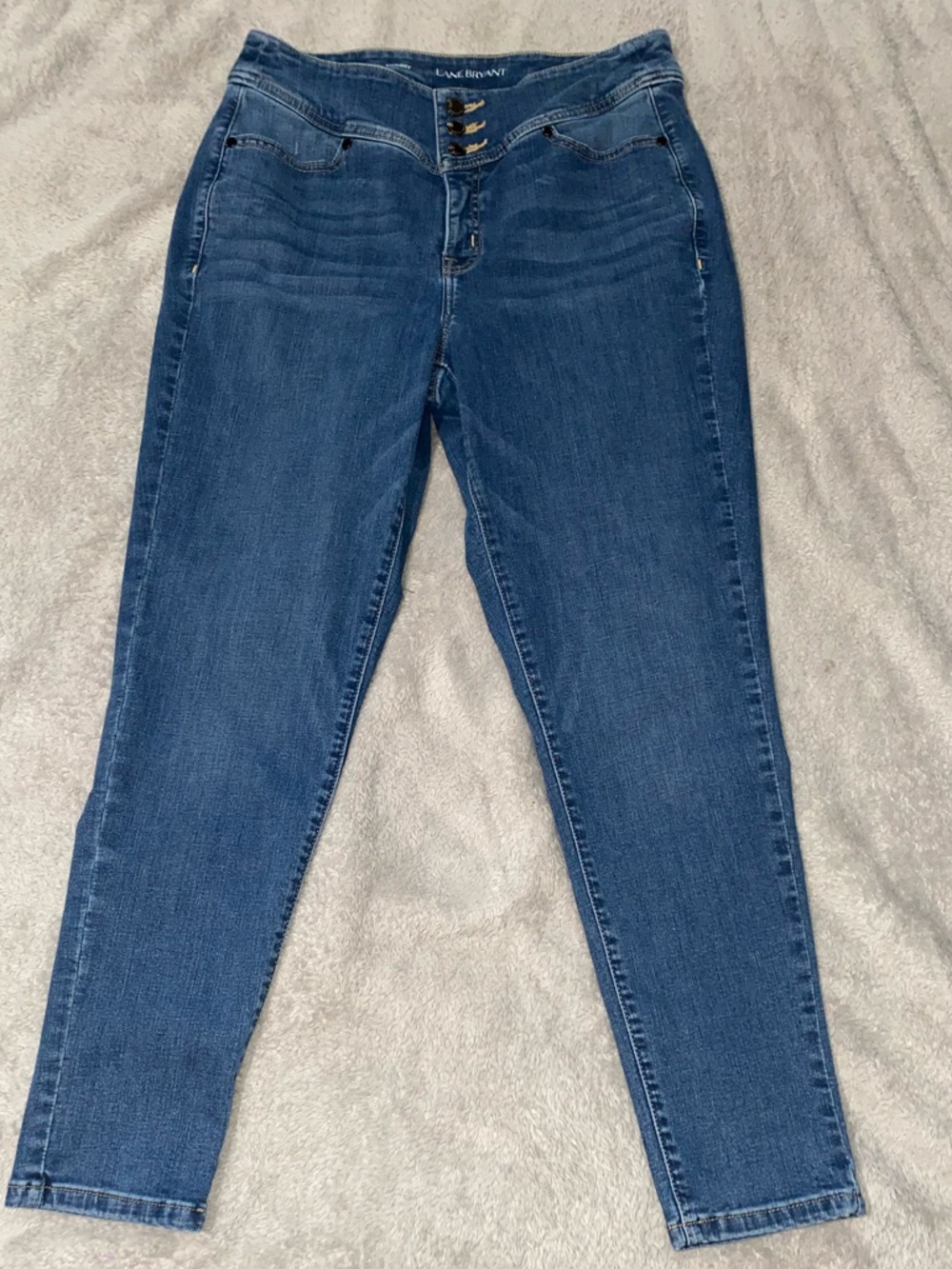 Lane Bryant Sz. 14 High Button Jegging Jeans 3 Button Flex Magic Waistband